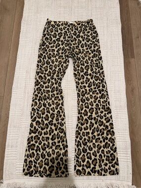Zara Wide Leg Leopard Print Pants - Beige, Black, Brown